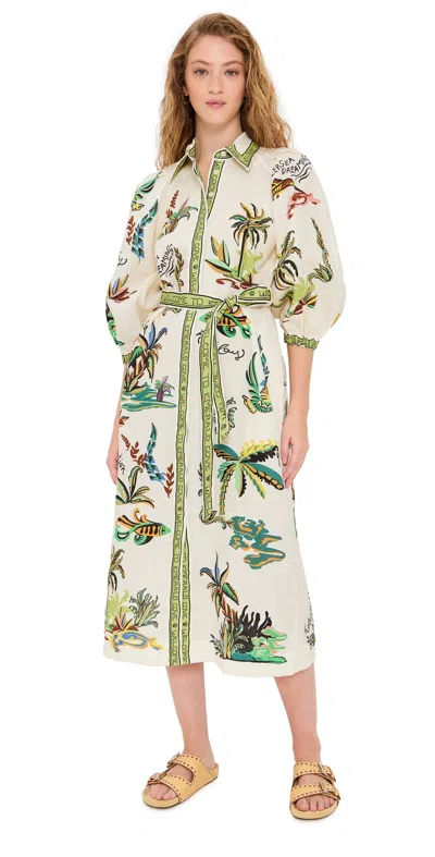 Alemais Day Dream Linen Shirtdress Cream