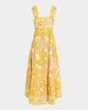 Alemais Diana Printed Cotton Midi Dress In Multi