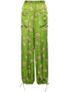 Alemais Dice Paisley Silk Pants In Green