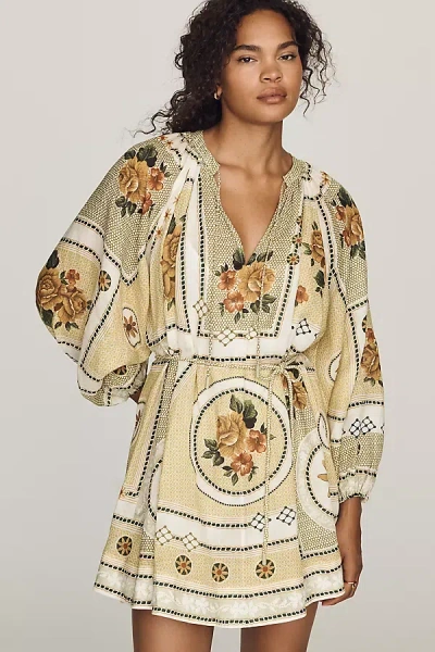 Alemais Dixie Long-sleeve Mini Dress In Yellow