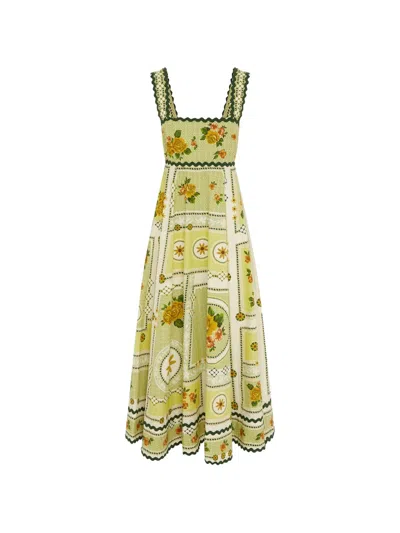 Alemais Dixie Summer Floral-print Maxi Dress In Yellow