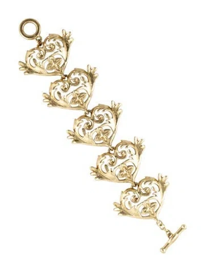 Pre-owned Alemais Django Heart Filigree Bracelet, 6.5" In Multicolor