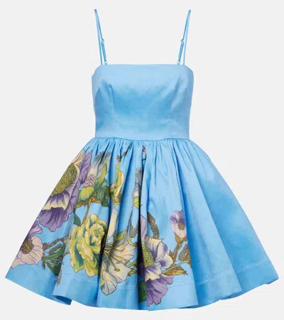 Alemais Donata Floral Minidress In Blue