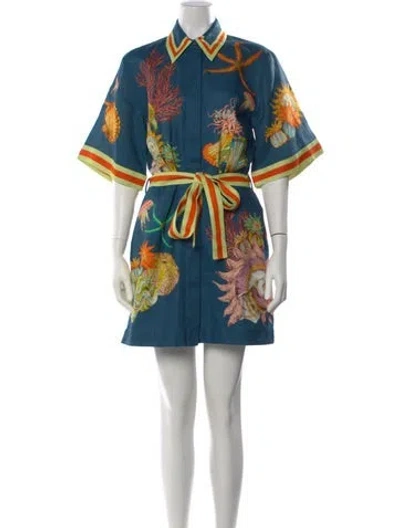 Pre-owned Alemais Dorian Mini Dress In Blue