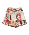 Alemais Michelle Multicolor Shorts With Drawstring Waist And All-over Geometric Motif In Linen Woman In Multi