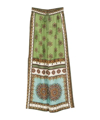 Alemais Drawstring Floral-print Trousers In Black