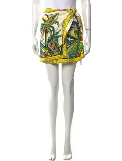 Pre-owned Alemais Dream Sarong Mini Skirt In Neutral