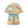 Alemais Lucky Pace Belted Printed Linen-gauze Mini Shirt Dress In Multi