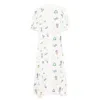 Alemais Womens Play Graphic-embroidered Linen Midi Dress Cream In White