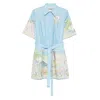 Alemais Linen Printed Dress In Blue