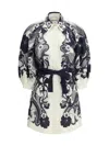 Alemais Womens Navy Mickey Belted Linen Mini Dress In White