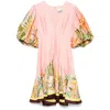 Alemais Papaya Printed Linen-blend Mini Dress In Multicolor