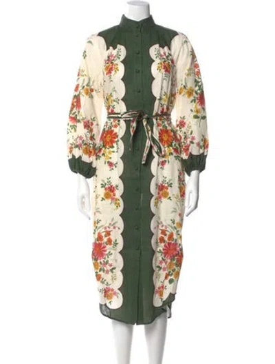 Pre-owned Alemais Elisabetta Shirtdress Midi Length Dress W/ Tags In Neutral