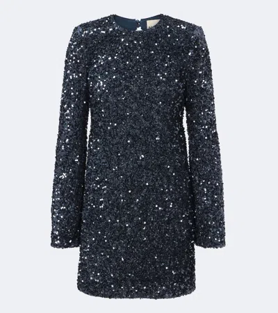 Alemais Alémais Ellie Sequined Open-back Minidress In Blue