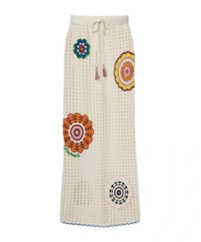 Alemais Elma Crochet Embroidered Cotton Maxi Skirt In Neutral