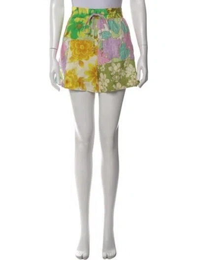 Pre-owned Alemais Elora Patchwork Mini Shorts In Pink