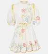 Alemais Embroidered Cotton Minidress In White