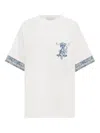 Alemais Embroidered-cuff T-shirt In White