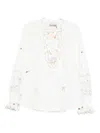 Alemais Embroidered Ruffled Top In White