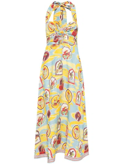 Alemais Emilio Midi Dress In Blue