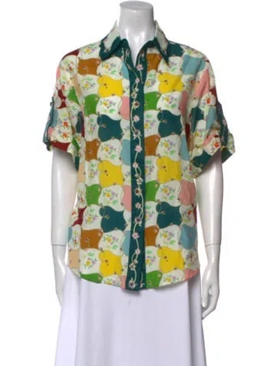 Pre-owned Alemais Everly Silk Blouse In Multi