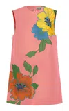 ALEMAIS EXCLUSIVE PIATO FLORAL-SATIN MINI SHIFT DRESS