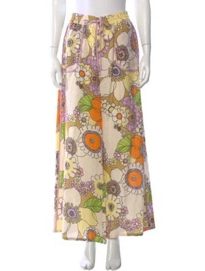 Pre-owned Alemais Farrah Wide Leg Pants In Yellow