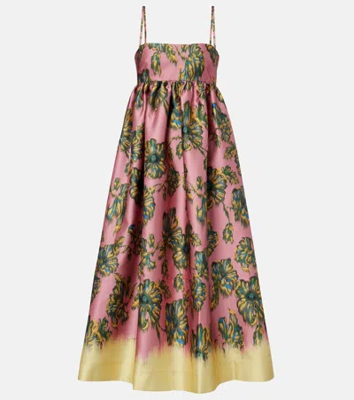 Alemais Alémais Faye Floral Midi Dress In Pink
