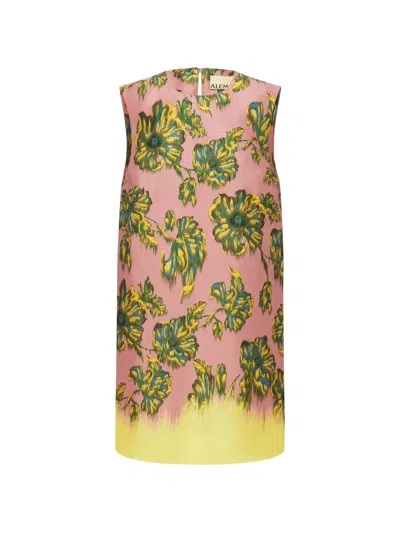 Alemais Faye Floral-print Twill Mini Dress In Multi