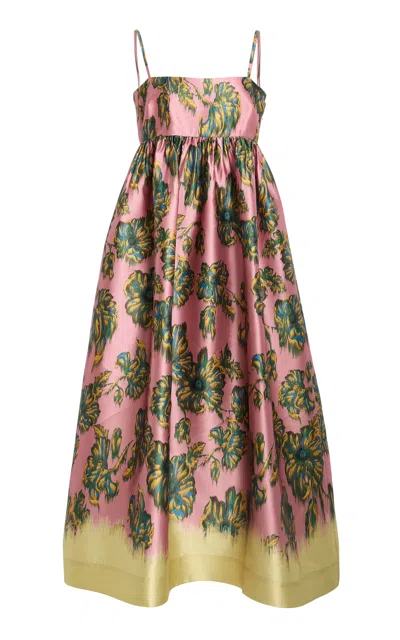 Alemais Alémais Faye Floral Midi Dress In Pink