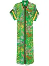 Alemais Fiesta Belted Midi Shirtdress In 绿色