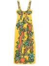 Alemais Flame Midi Dress Multi In Yellow