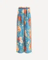 Alemais Floral-print Pleated Trousers In Blue
