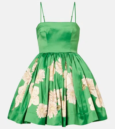 Alemais Alémais Floral Gathered Minidress In Green