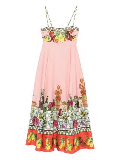 Alemais Floral-print A-line Dress In Pink