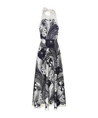 Alemais Floral-print Halter-neck Maxi Dress In Black