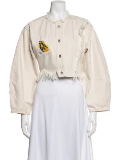 Pre-owned Alemais Floral Print Jacket In Neutrals