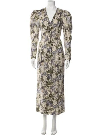 Pre-owned Alemais Floral Print Long Dress In Multicolor