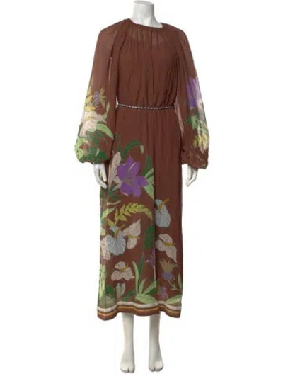 Pre-owned Alemais Floral Print Long Dress In Multicolor