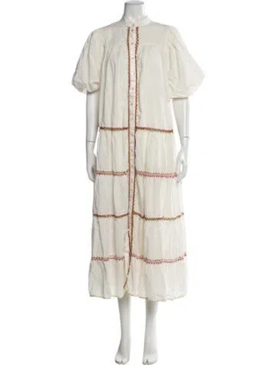 Pre-owned Alemais Floral Print Long Dress In Neutrals