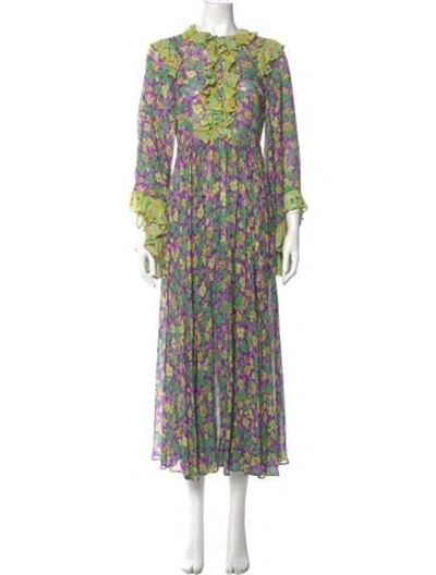 Pre-owned Alemais Floral Print Long Dress W/ Tags In Multi