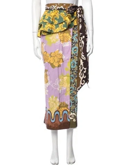 Pre-owned Alemais Floral Print Long Skirt In Multi