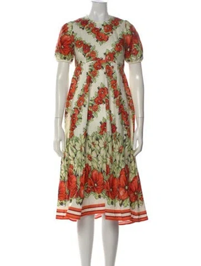 Pre-owned Alemais Floral Print Midi Length Dress