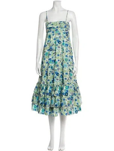 Pre-owned Alemais Floral Print Midi Length Dress W/ Tags In Green