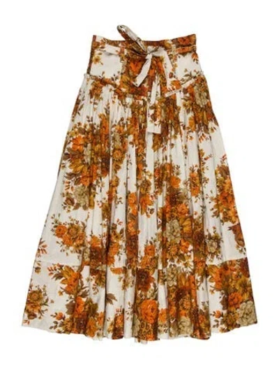 Pre-owned Alemais Floral Print Midi Length Skirt In Multi