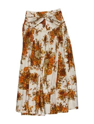 Pre-owned Alemais Floral Print Midi Length Skirt In Multicolor