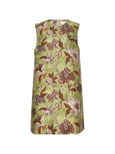 Alemais Floral-print Mini Dress In Green