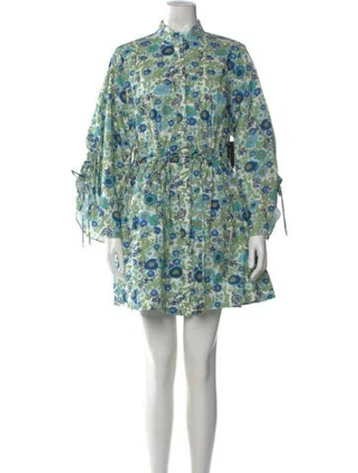 Pre-owned Alemais Floral Print Mini Dress In Green