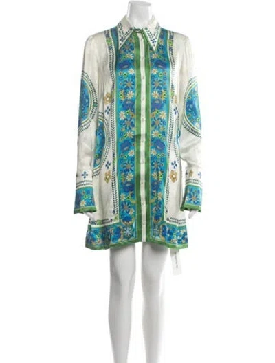 Pre-owned Alemais Floral Print Mini Dress In Green