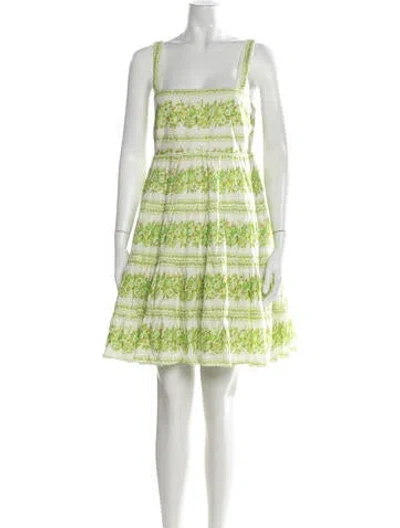 Pre-owned Alemais Floral Print Mini Dress In Green